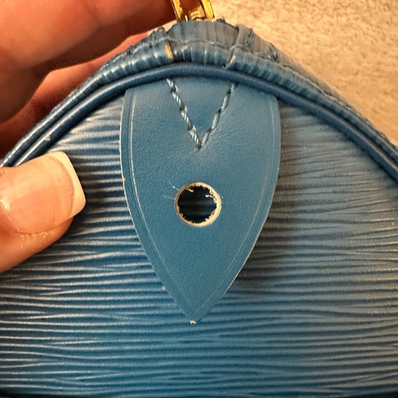 Louis Vuitton Speedy 25 Bag Handbag Epi Toledo Blue - Picture 14 of 15